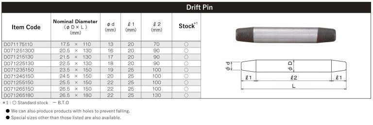 Drift Pin Kansai Kogu Manufacturing